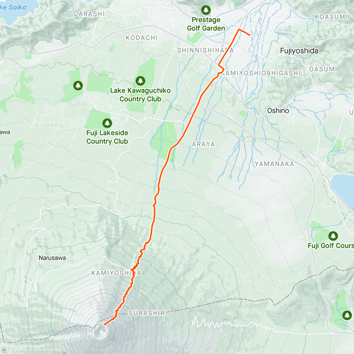 Map of the activity, 富士登山競走 2024