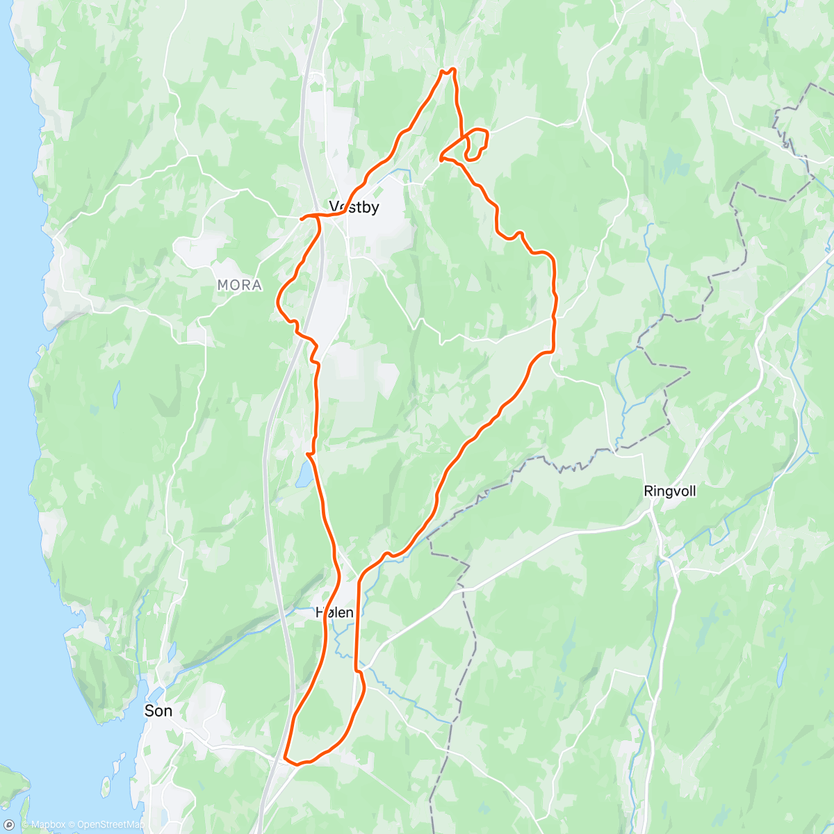 Map of the activity, Lunch Ride