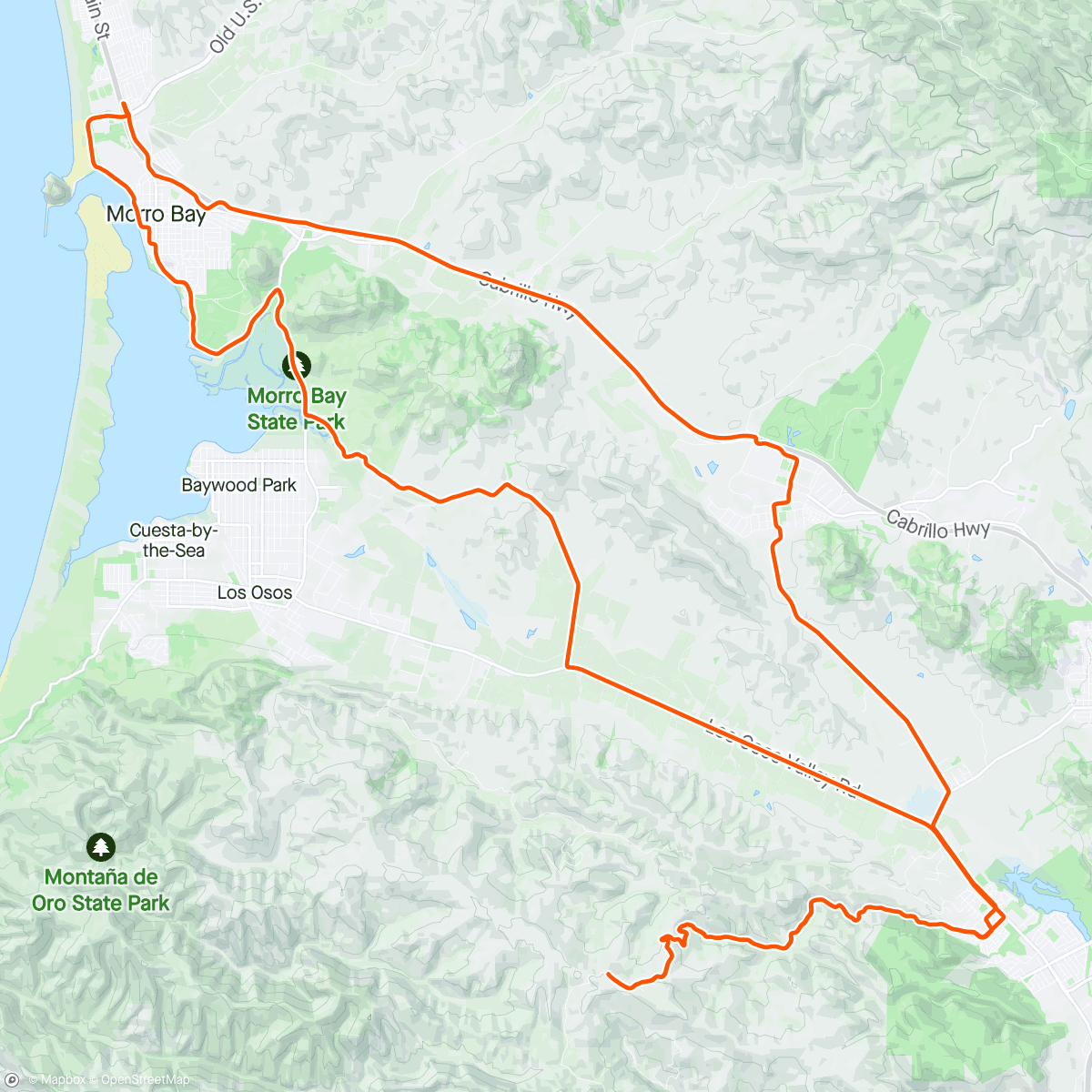 Map of the activity, Cuesta Loop and Foggy Prefumo