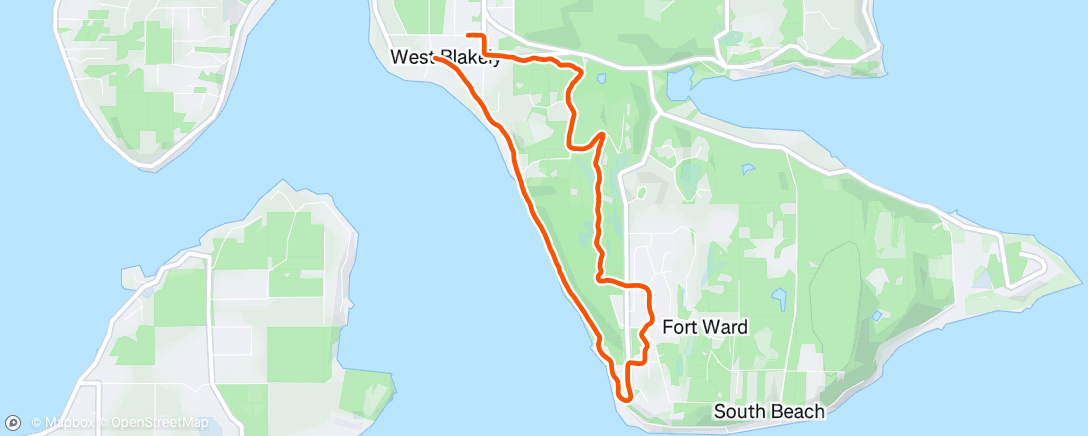 Map of the activity, Afternoon Run