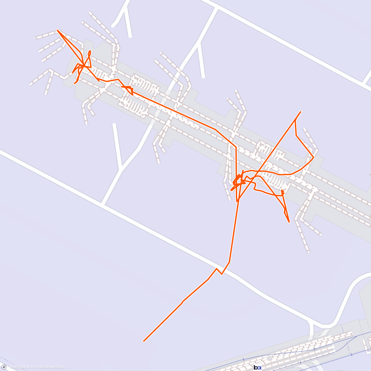 Map of the activity, SFO - waiting for flight.