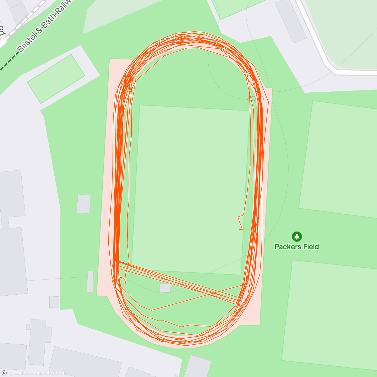 Map of the activity, First Bristol AC sesh