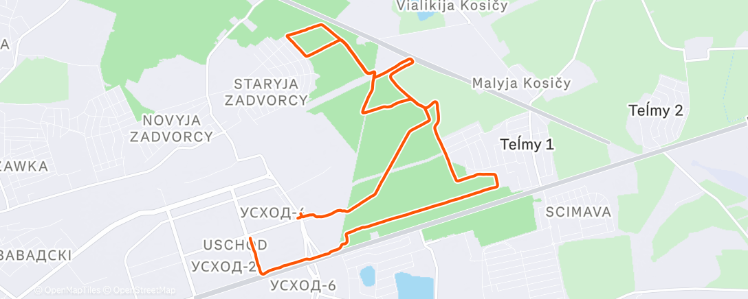 Map of the activity, Morning Run