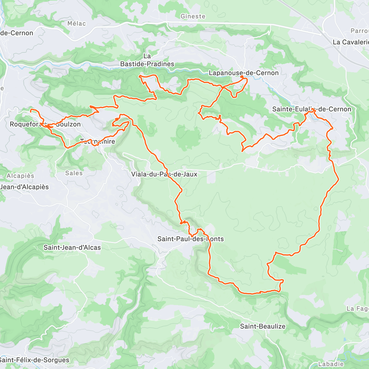 Map of the activity, P5 Hivernal des Templiers 2e M1