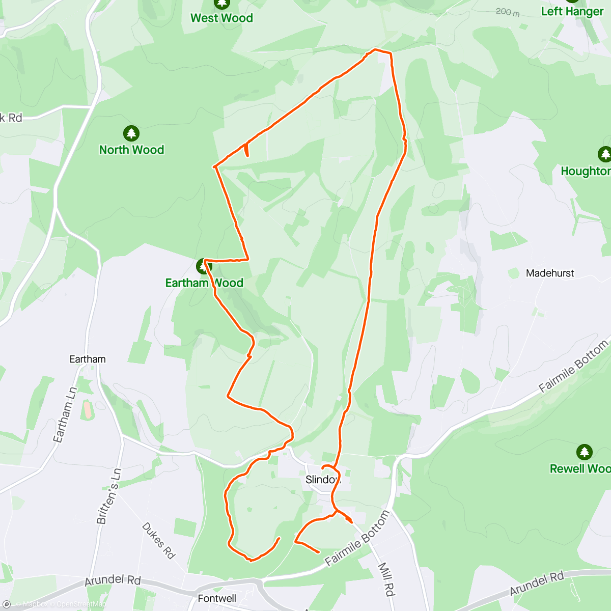 Map of the activity, Slindon Stroll