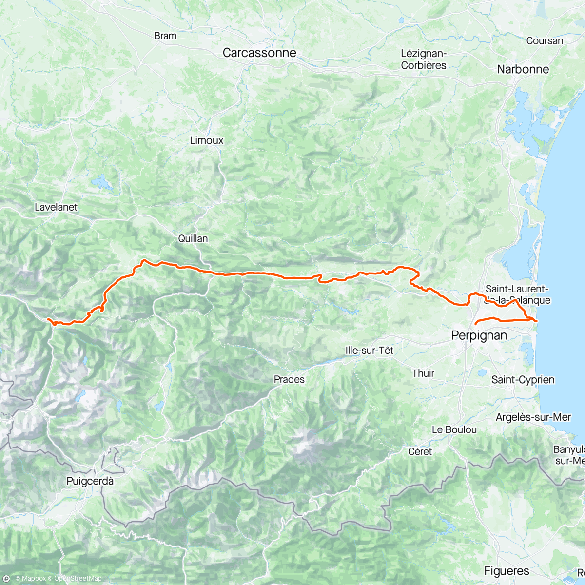 Map of the activity, Pyreneeën etappe 7