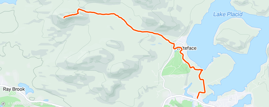 Map of the activity, Afternoon Hike