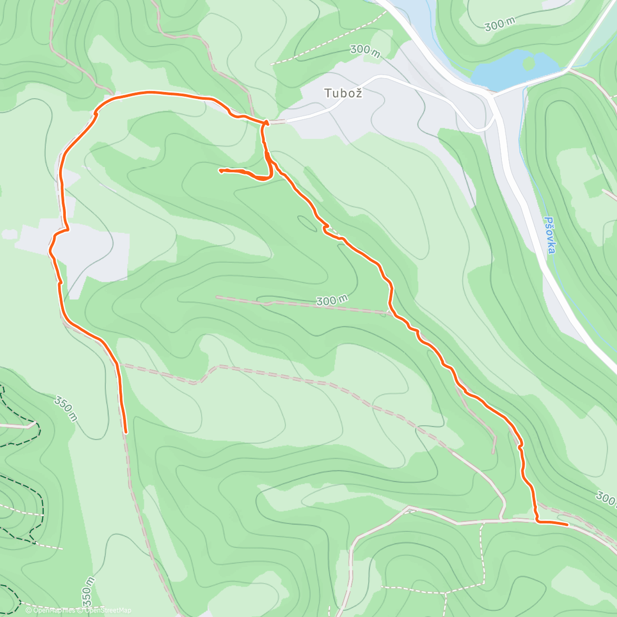 Map of the activity, Afternoon Hike