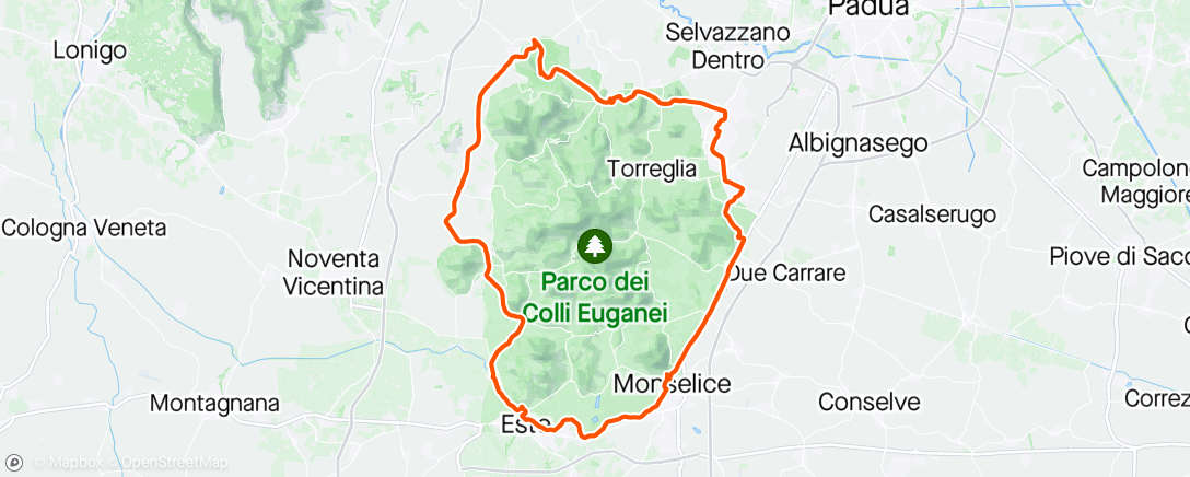 Map of the activity, Giro con Amici anello Colli Eugani