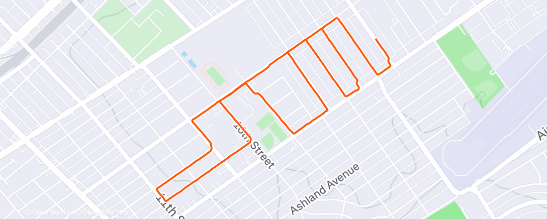 Map of the activity, Night Run