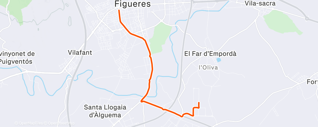 Map of the activity, Bicicleta nocturna