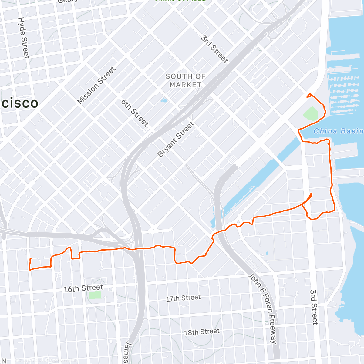 Map of the activity, Morning Walk - Outbound