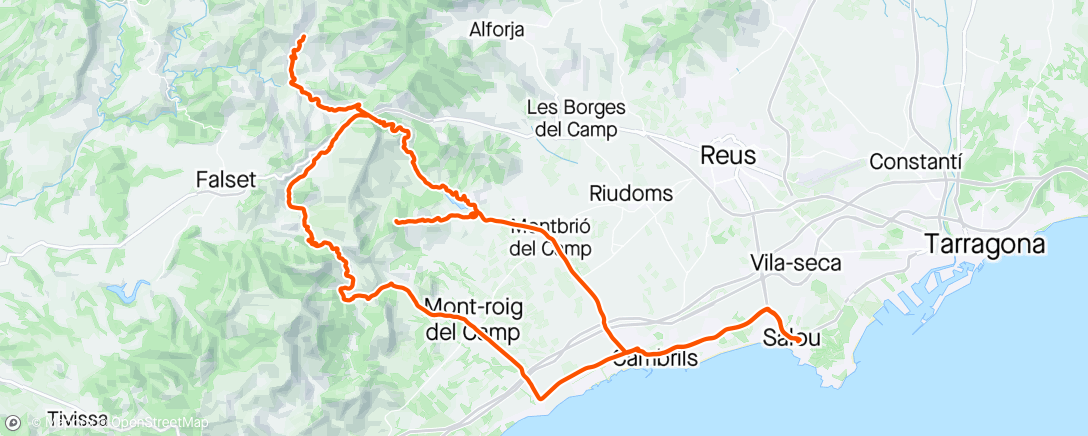 Map of the activity, Colldejou-Pradell-Porrera-Escornalbou