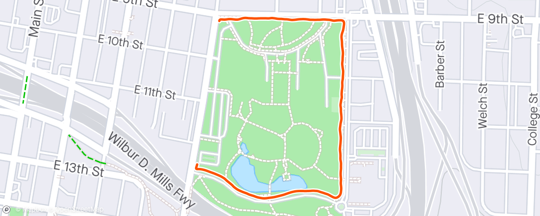 Map of the activity, Monday Morning Run