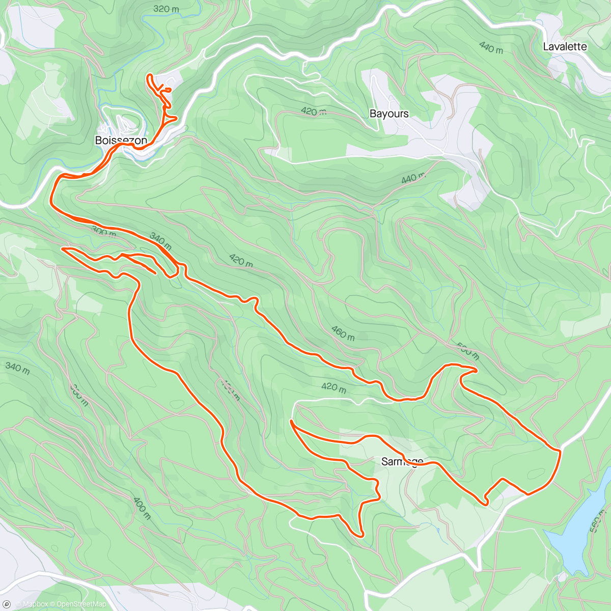 Map of the activity, Les combes boissezonaises