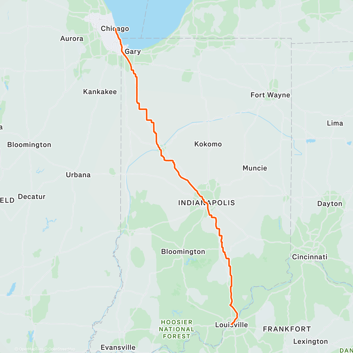 Карта физической активности (Skylines and Sluggers: Chicago to Louisville (Festive 500))