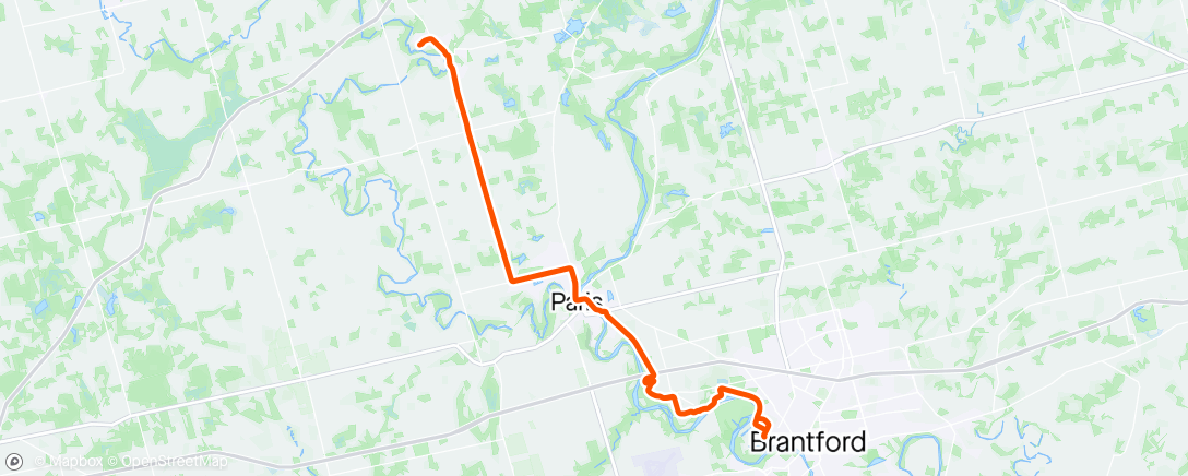 Map of the activity, Ride to Brantford and back to watch the Leaf game :) Buggy out there, felt like waves washing over me, lol