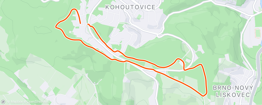 Map of the activity, Evening Run