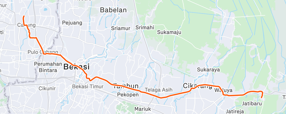 Map of the activity, Selasa Bersepeda  #OAOT2025