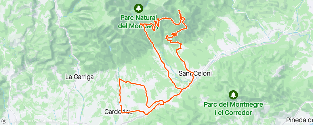 Map of the activity, Santa Fe del Montseny