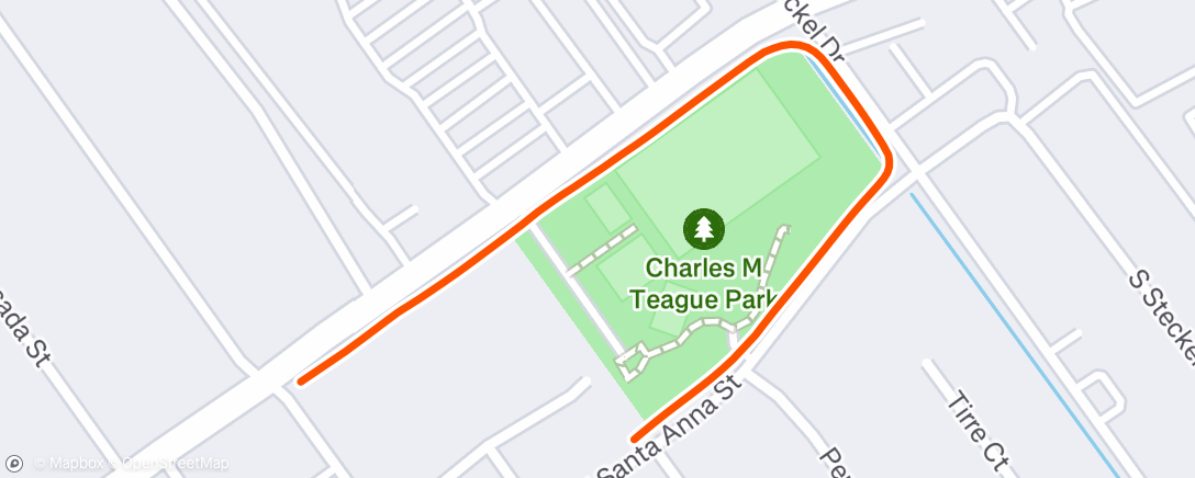 Map of the activity, Morning Run