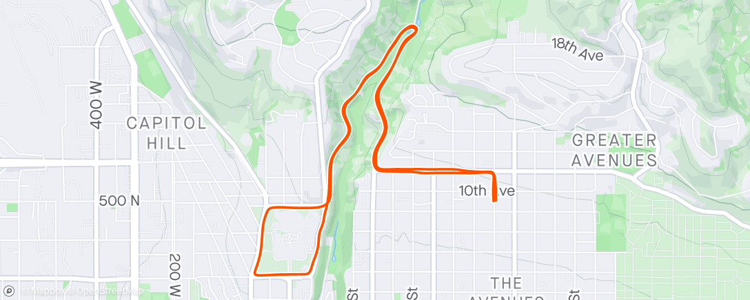 Map of the activity, Capitol Loop