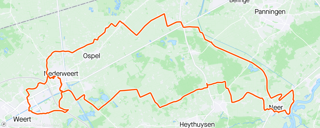アクティビティ「Namiddagrit naar de Maas bij Neer. 20 gr. 🌤️Z💨」の地図