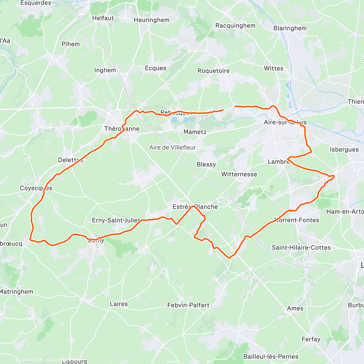 Карта физической активности (Route avec le Gravel)