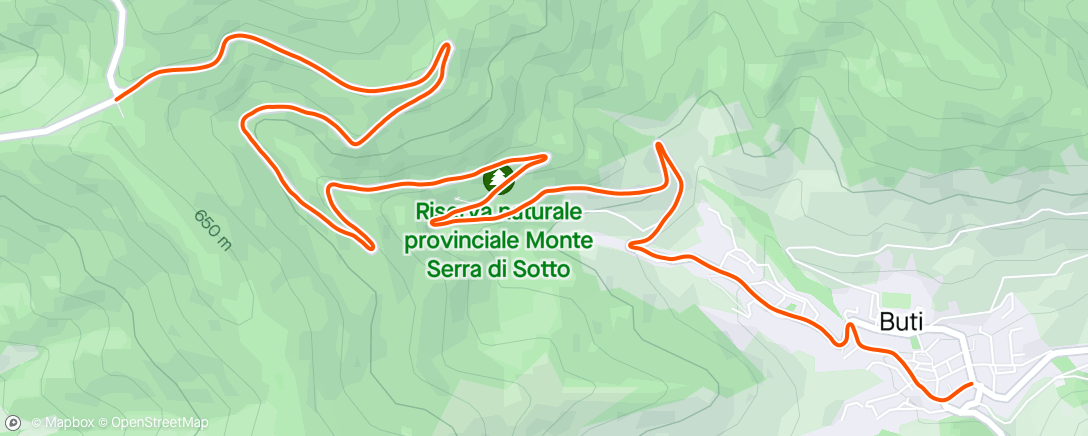 Map of the activity, Timetrial up Monte Serra ⛰️🌞