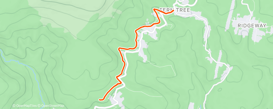 Map of the activity, Evening Trail Run
