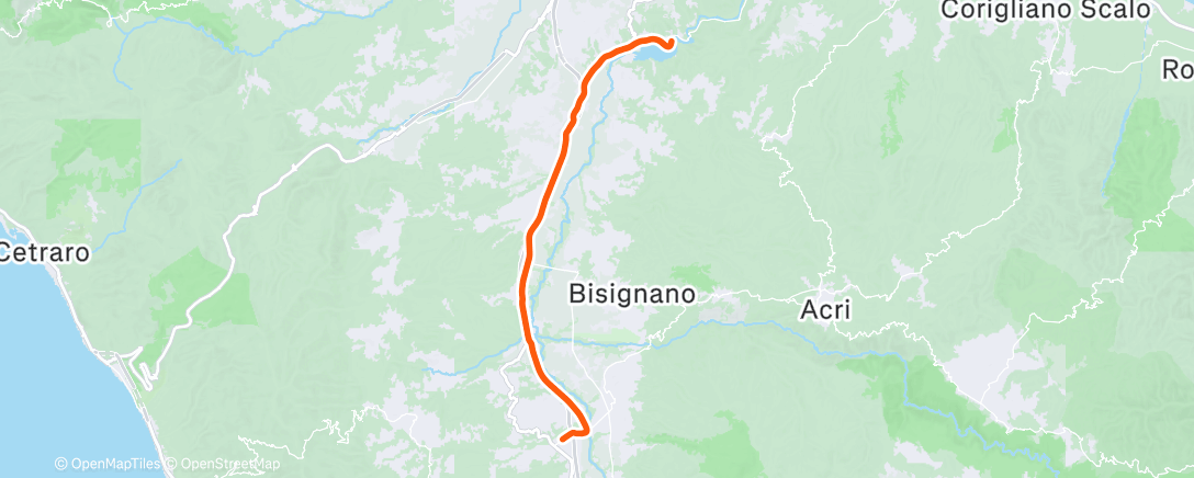 Map of the activity, Pedalata mattutina