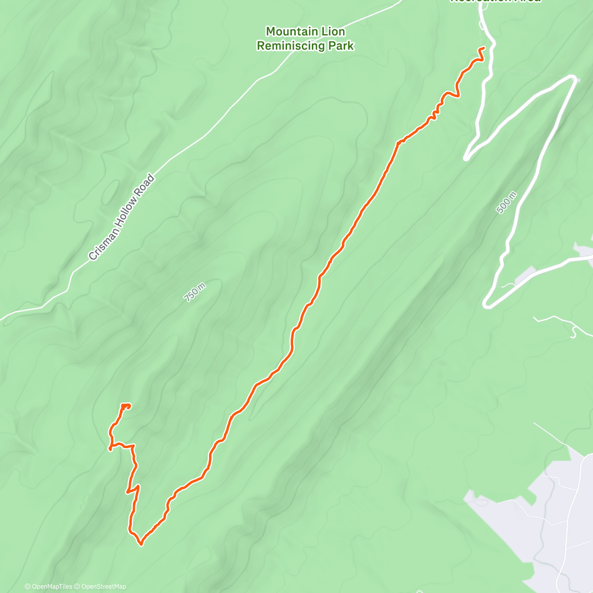 Map of the activity, Duncan Knob Camping