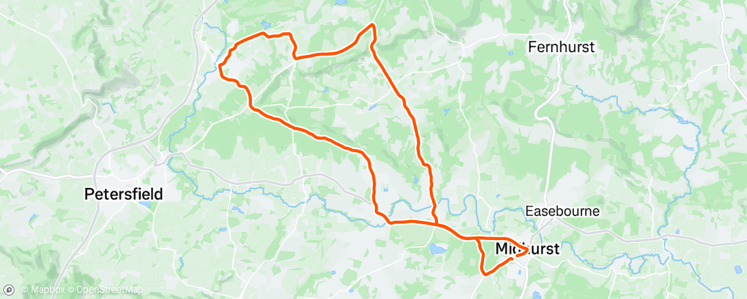 Map of the activity, Sunday Lunch Ride