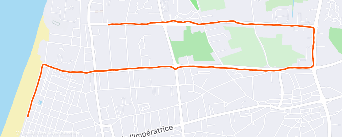 Map of the activity, Course à pied le matin