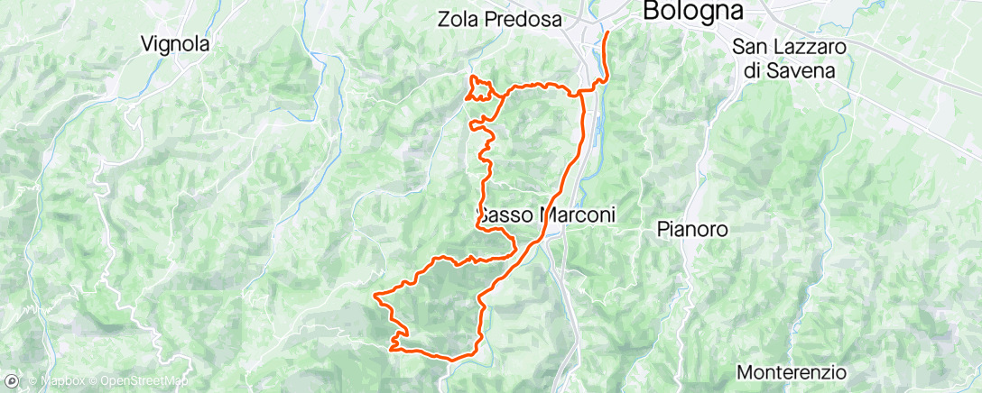 Map of the activity, Sessione di mountain biking mattutina