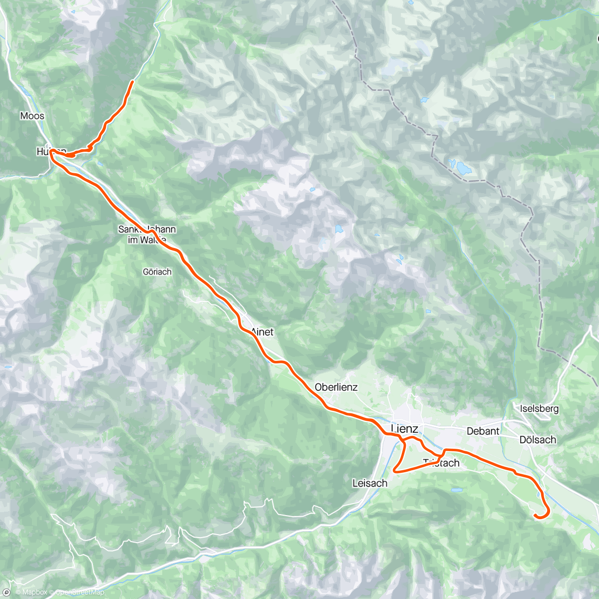 Map of the activity, RR - Wasserfall