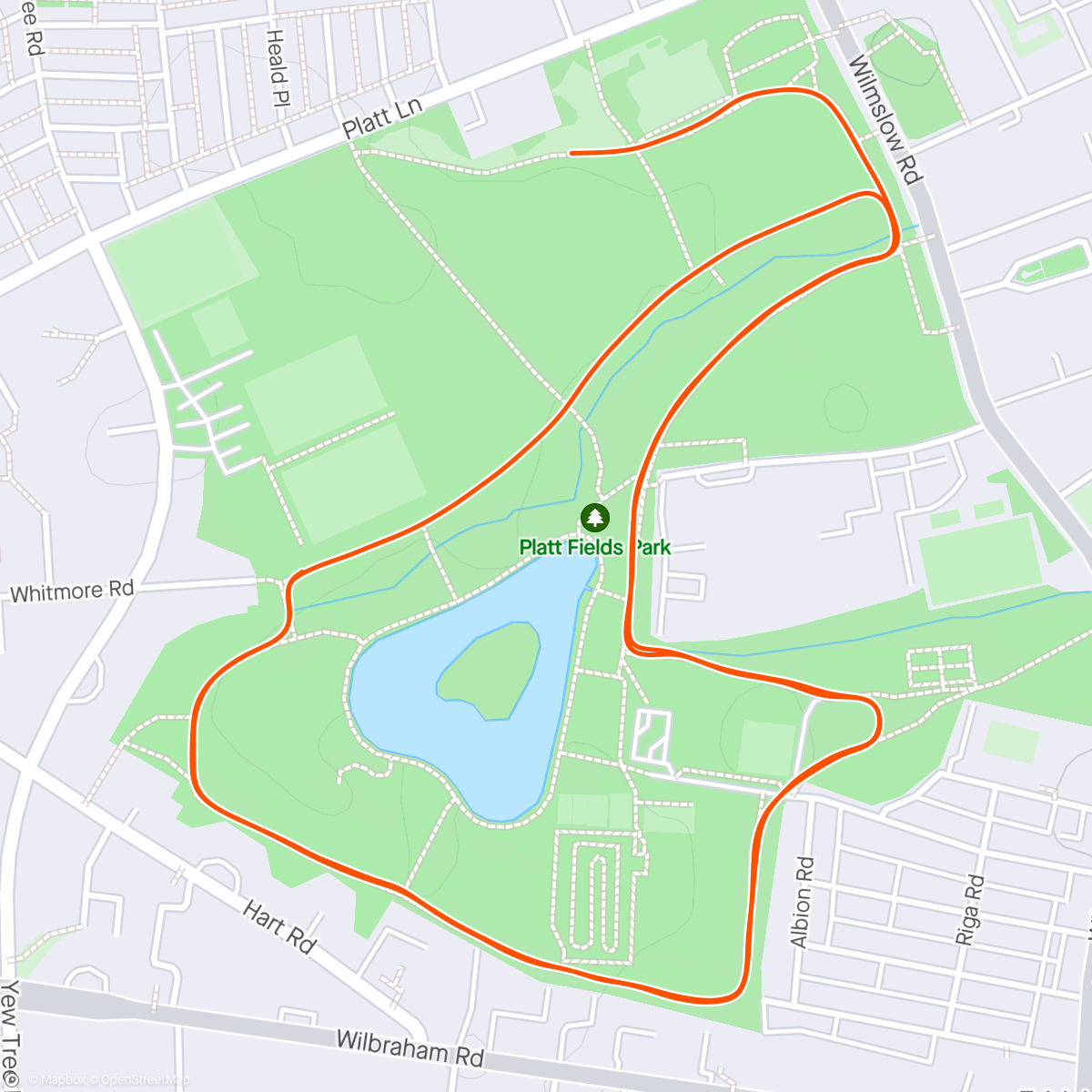 Mapa de la actividad, South Manchester Park Run - 20 Min Pacer 🏃🏼🙂👍