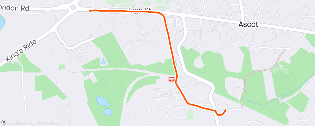 Map of the activity, Walk cool down- forgot to stop watch