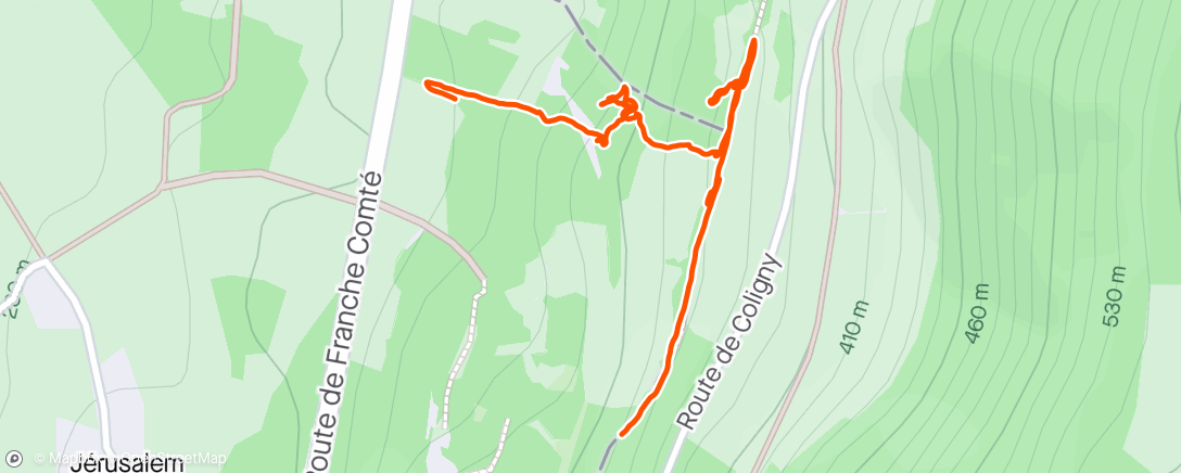 Map of the activity, balade du chien