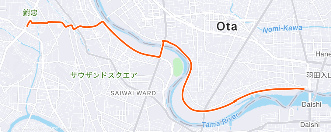 Карта физической активности (午後のライド)