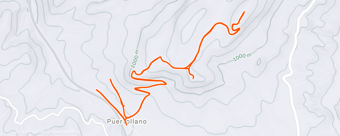 Map of the activity, Carrera de montaña matutina