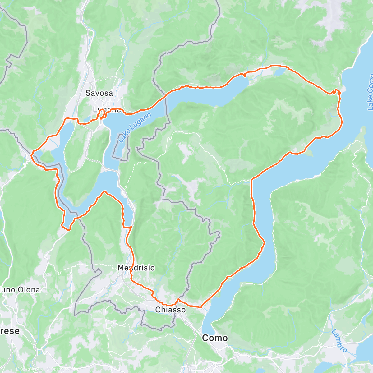 Карта физической активности (Lago Lugano & Lago di Como 🇨🇭🇮🇹)