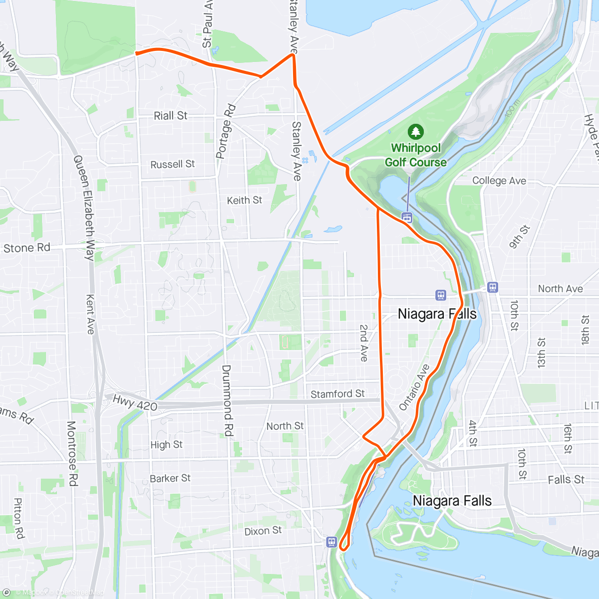 Mapa de la actividad (Gord Singleton Memorial Ride)
