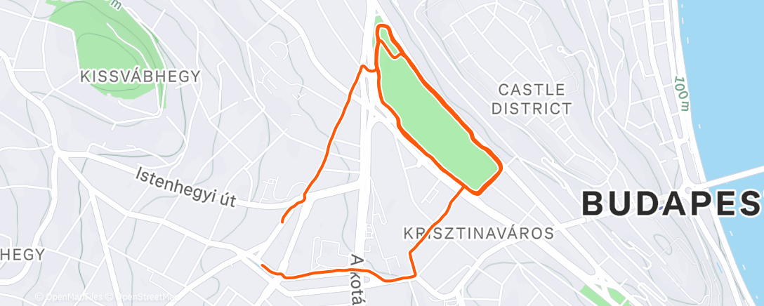 Map of the activity, Afternoon Run