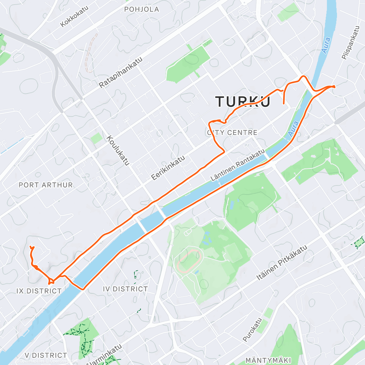 Map of the activity, Afternoon Walk