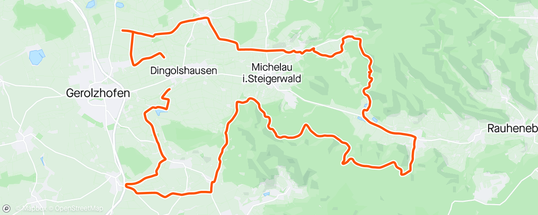 Mapa de la actividad (Mountainbike-Fahrt zur Mittagszeit)