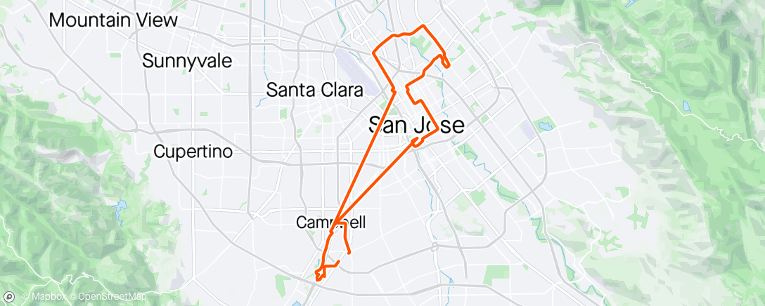 Map of the activity, Bike party test ride
