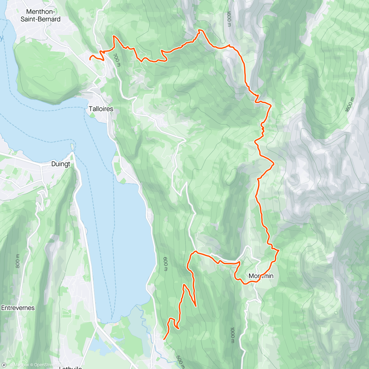 Map of the activity, Doussard - Forclaz - Aulp - Nantets - Frete - Talloires - Reco MaxiRace 3 - avec Antoine