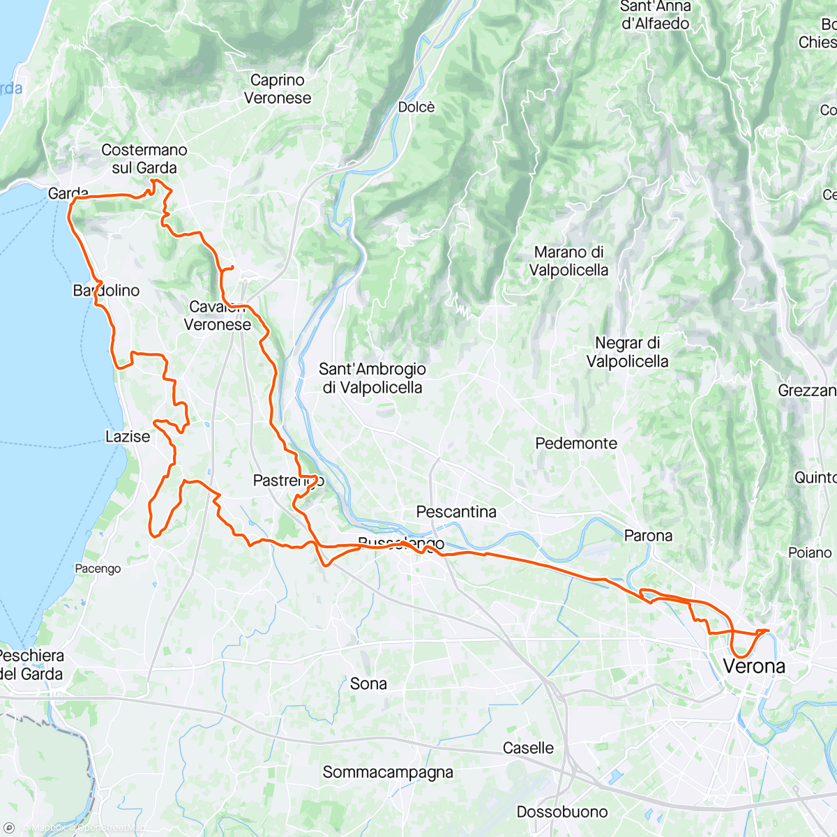 Map of the activity, Gravel Verona - Sul Garda