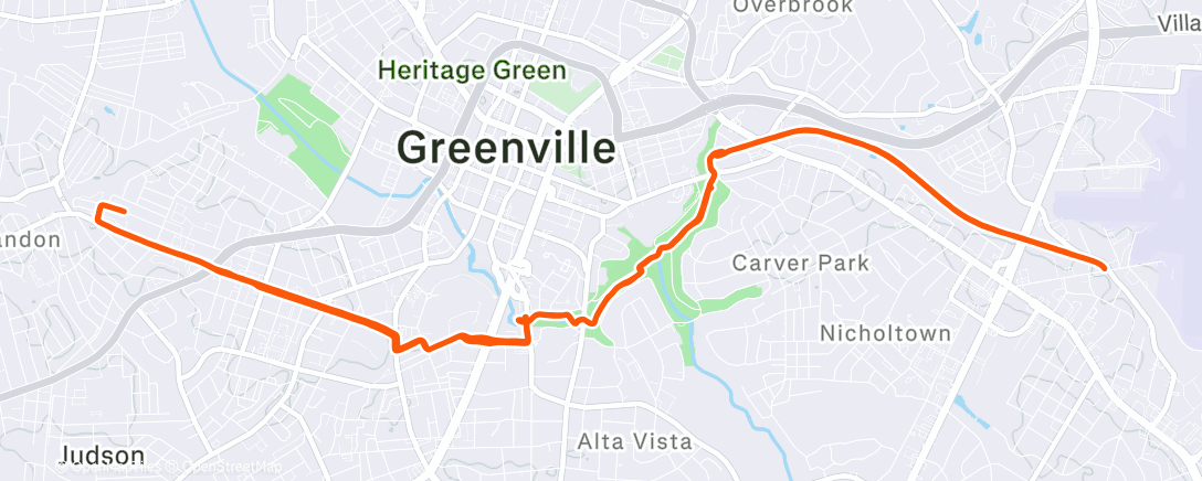 Map of the activity, Afternoon Run